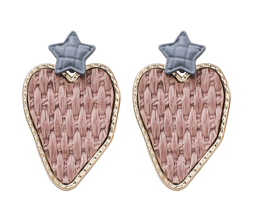 Fashion Love  Silver Needle Irregular Heart-shaped Woven Texture Earrings,Stud Earrings