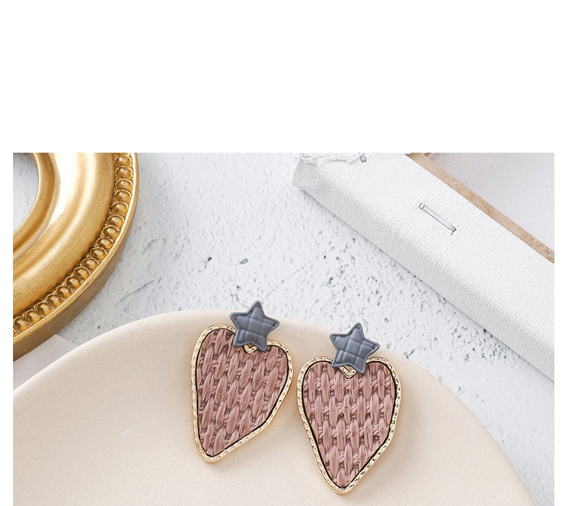 Fashion Love  Silver Needle Irregular Heart-shaped Woven Texture Earrings,Stud Earrings
