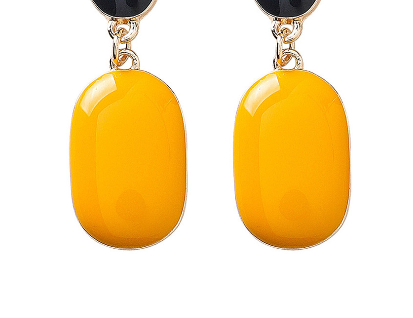 Fashion Yellow  Silver Needle Irregular Oval Earrings,Drop Earrings