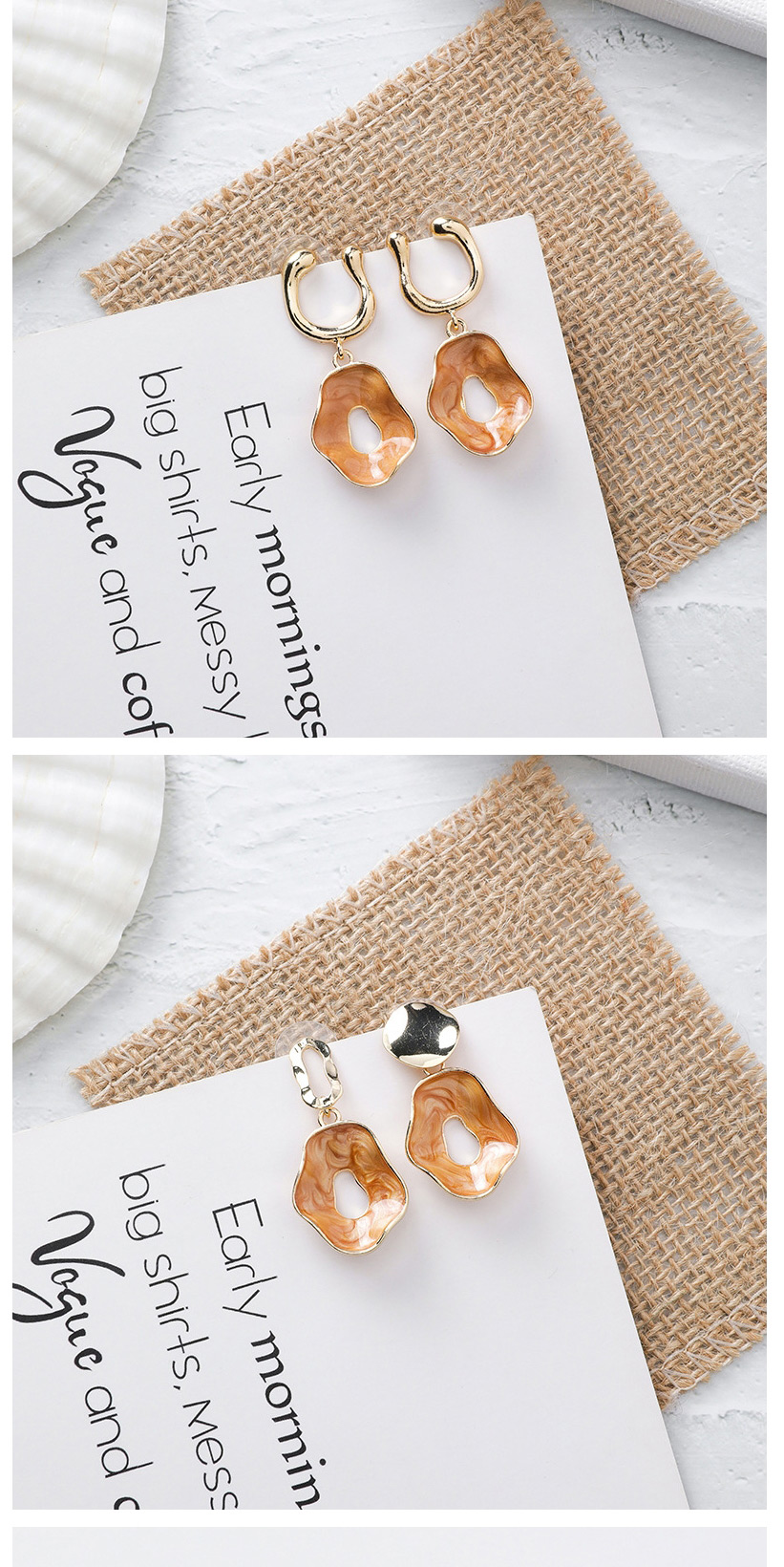 Fashion Elliptical  Silver Needle Irregular Drop Glaze Oval Earrings,Drop Earrings