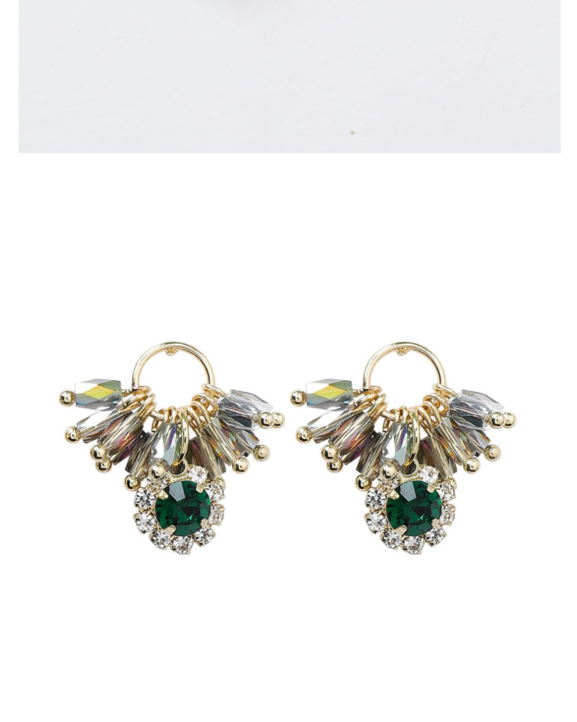 Fashion Ab Color  Silver Needle Crystal Tassel Earrings,Stud Earrings