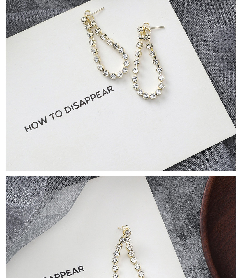 Fashion Gold Crystal Rhinestone Chain Earrings,Drop Earrings