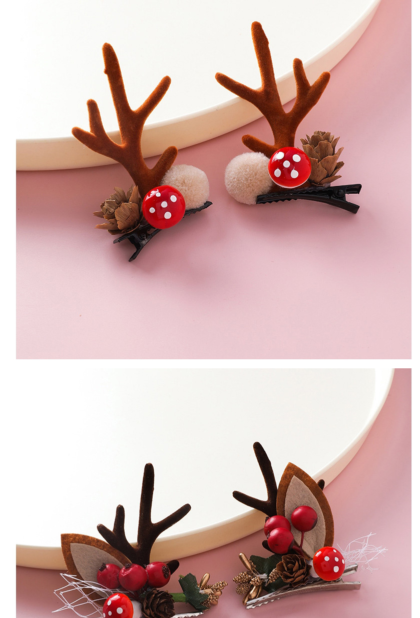 Fashion Brown (mushroom Pine Fruit) Christmas Antler Hairpin,Hairpins