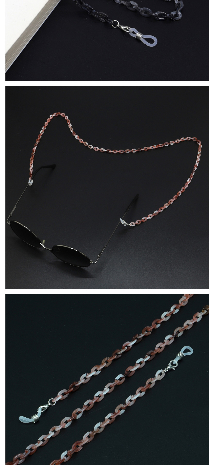 Gradient Powder Acrylic Leopard Fine Chain Glasses Chain,Sunglasses Chain