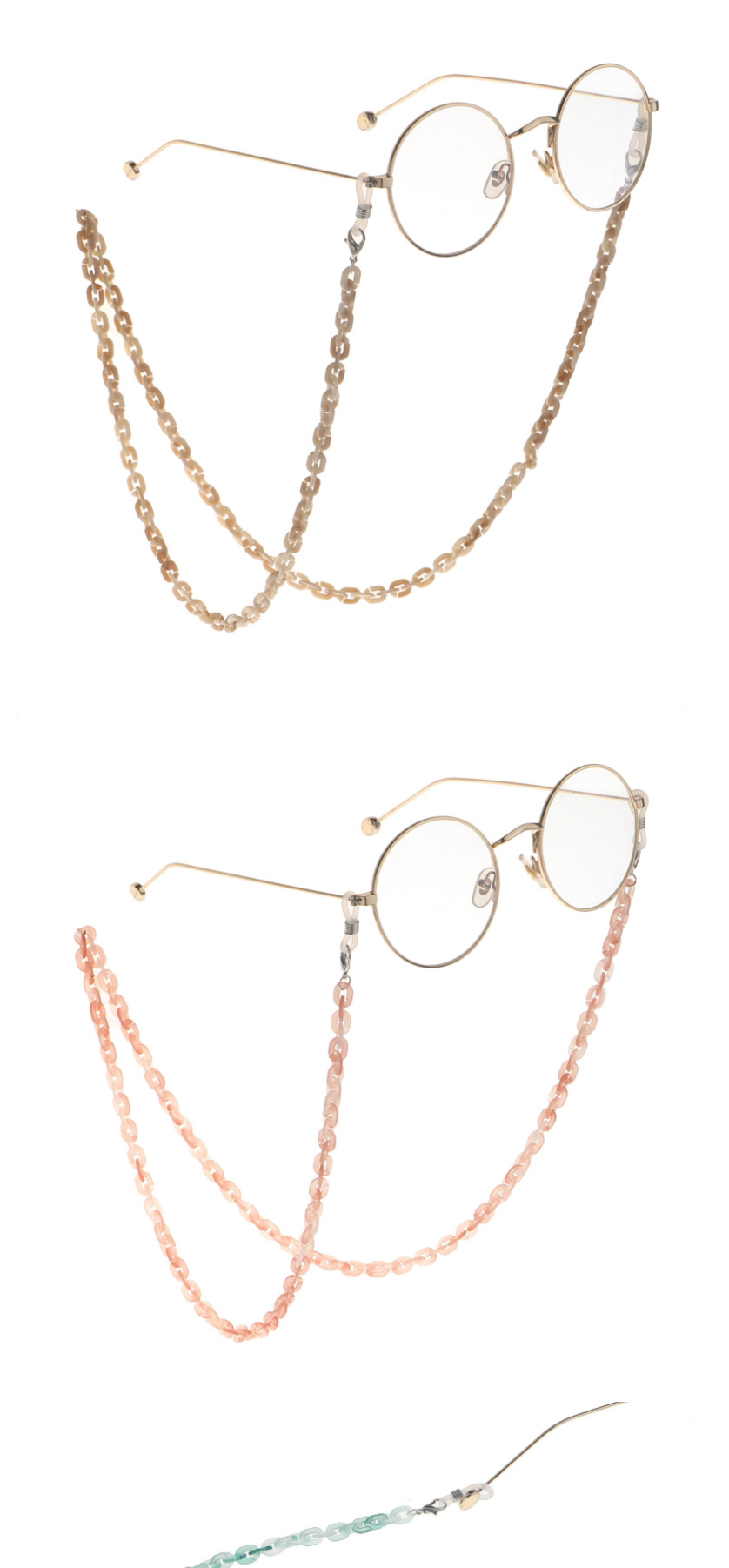  Gradient Powder Acrylic Leopard Fine Chain Glasses Chain,Sunglasses Chain