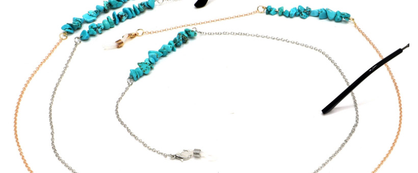  Silver Chain Natural Turquoise Beads Chain,Sunglasses Chain