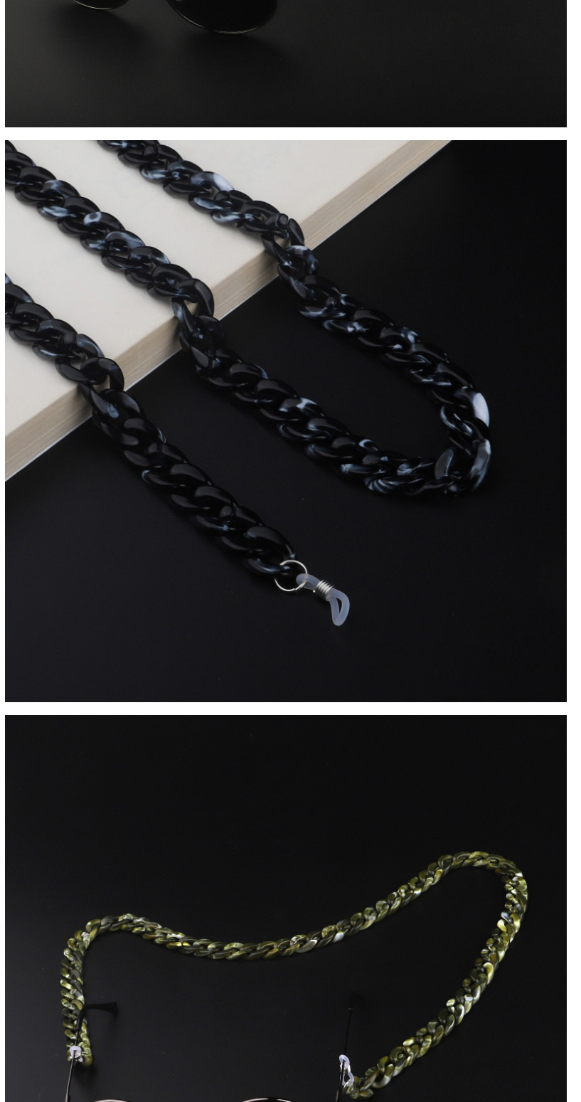  Dark Khaki Acrylic Leopard Double Color Glasses Chain,Sunglasses Chain