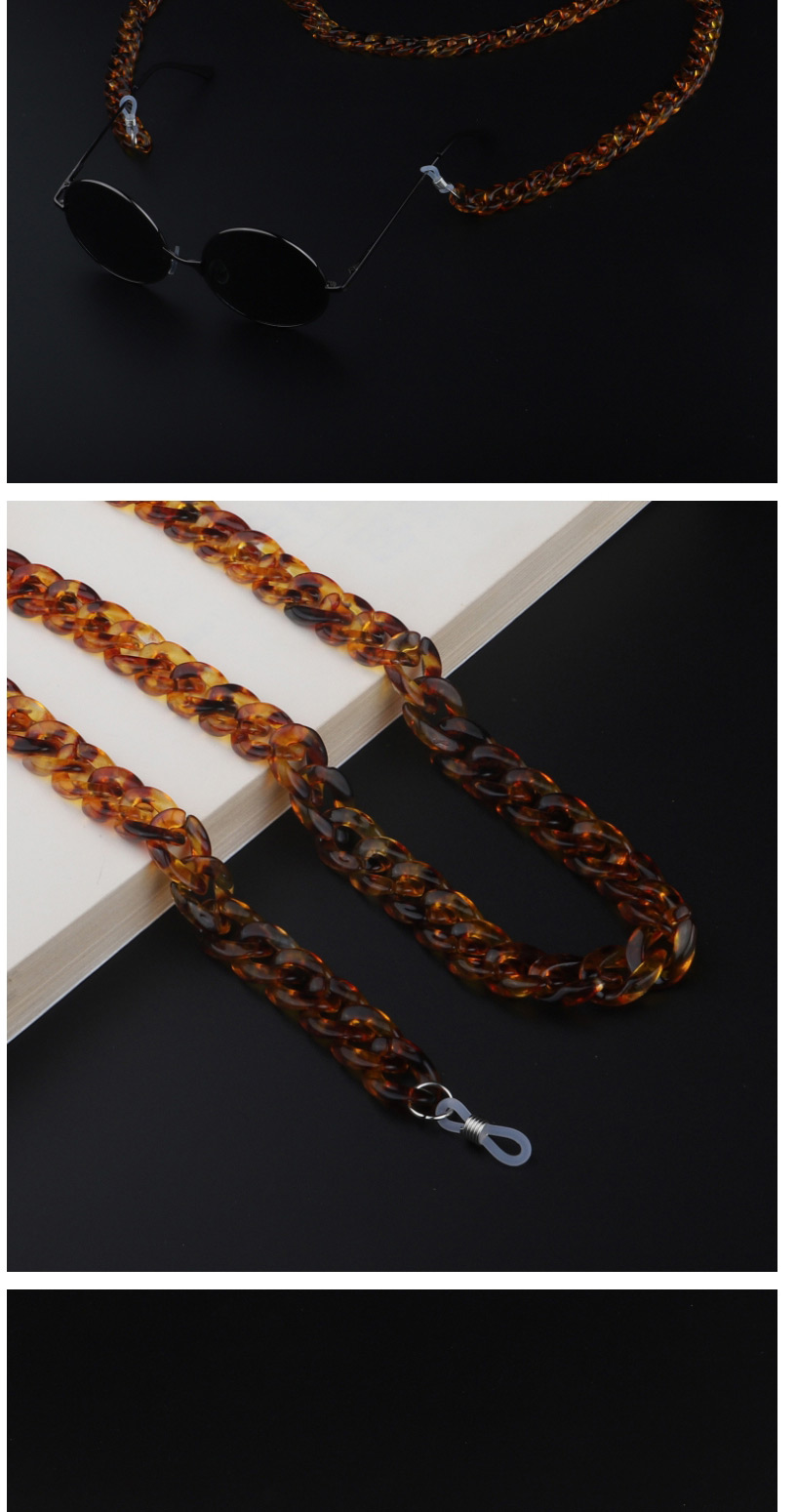 Dark Khaki Acrylic Leopard Double Color Glasses Chain,Sunglasses Chain