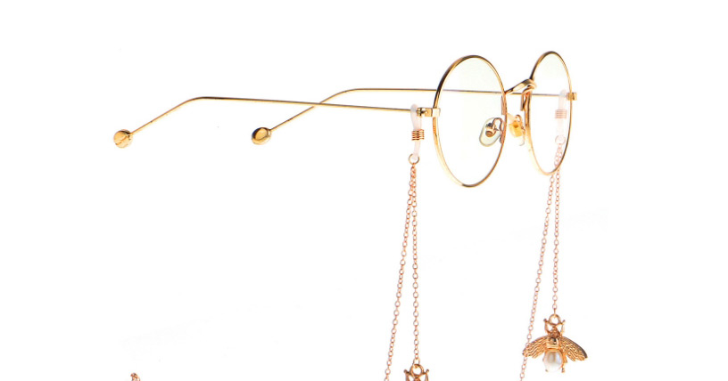  Gold Non-slip Metal Pearl Bee Glasses Chain,Sunglasses Chain