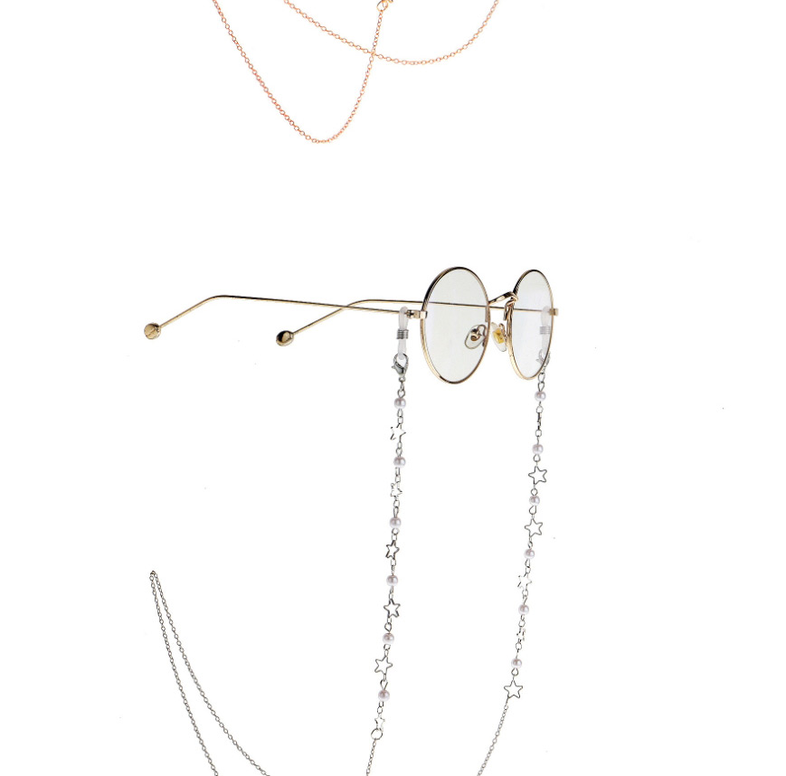  Silver Pearl Star Anti-skid Glasses Chain,Sunglasses Chain