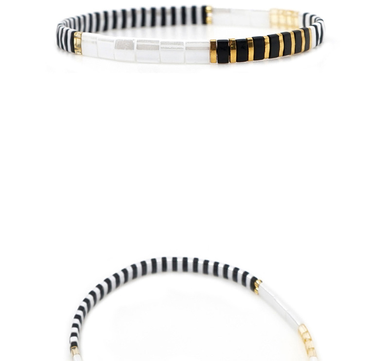  Black Color Rice Beads Woven Beaded Bracelet,Beaded Bracelet
