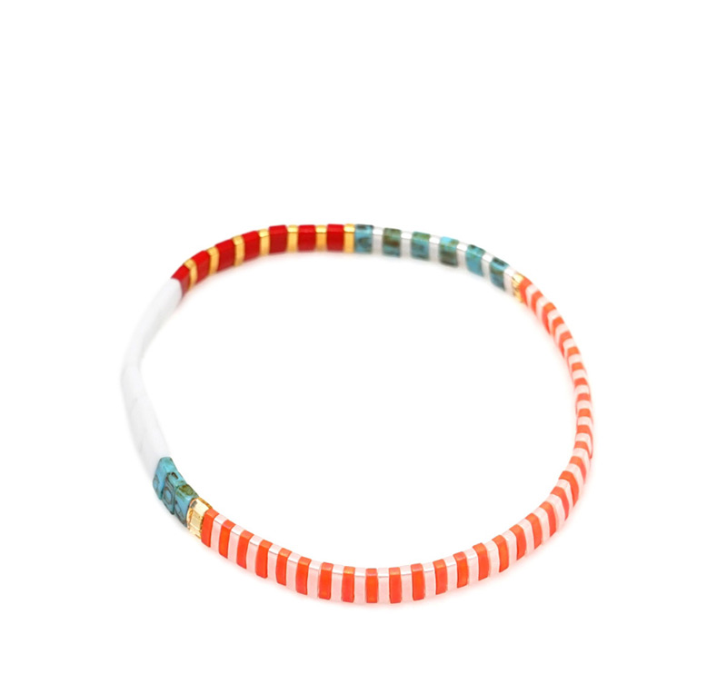  Red Color Rice Beads Woven Beaded Bracelet,Beaded Bracelet