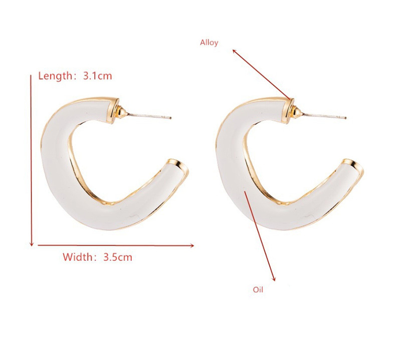  White Geometric Drip Earrings,Hoop Earrings