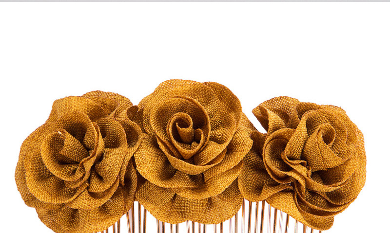  Ginger Yellow Rose Hair Comb,Hairpins