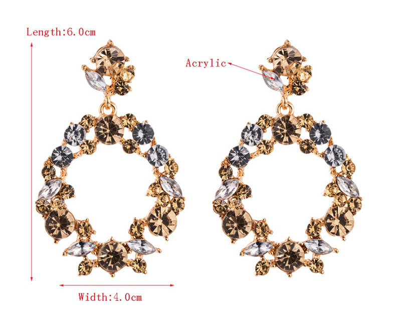  Black Openwork Geometric Diamond Earrings,Drop Earrings