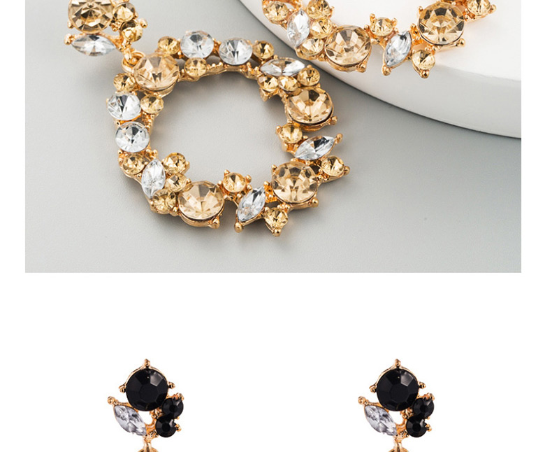  Color Openwork Geometric Diamond Earrings,Drop Earrings