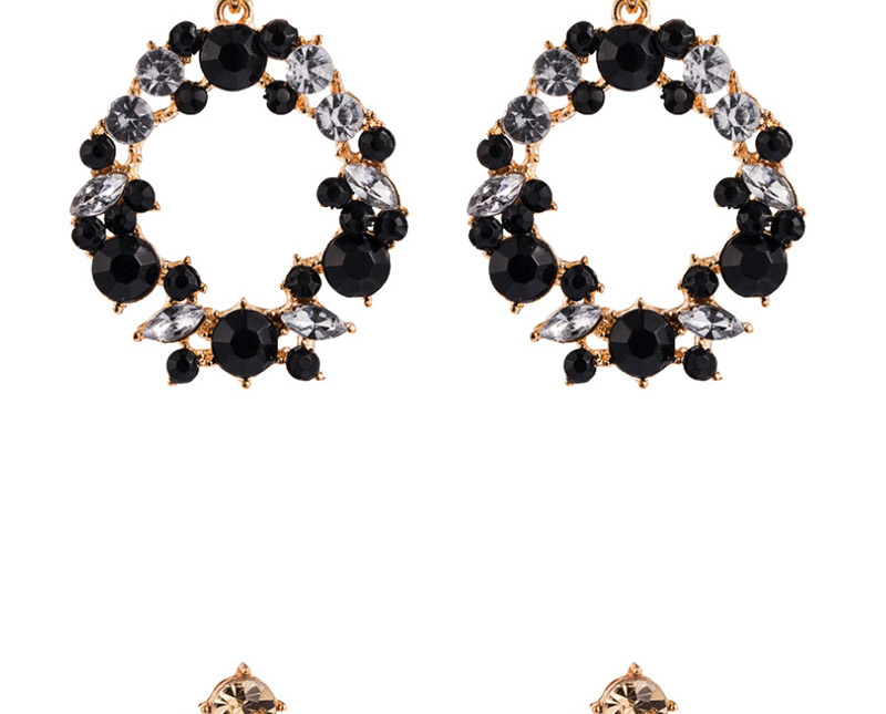  Color Openwork Geometric Diamond Earrings,Drop Earrings