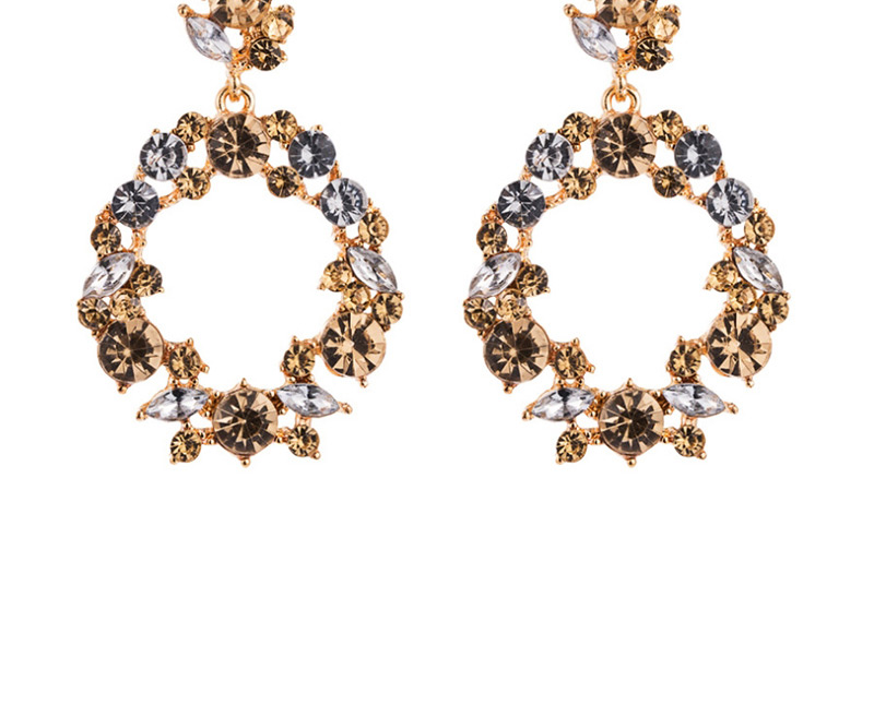  Black Openwork Geometric Diamond Earrings,Drop Earrings