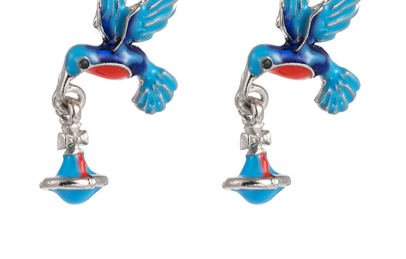  Blue Hummingbird Alloy Drop Earrings,Drop Earrings