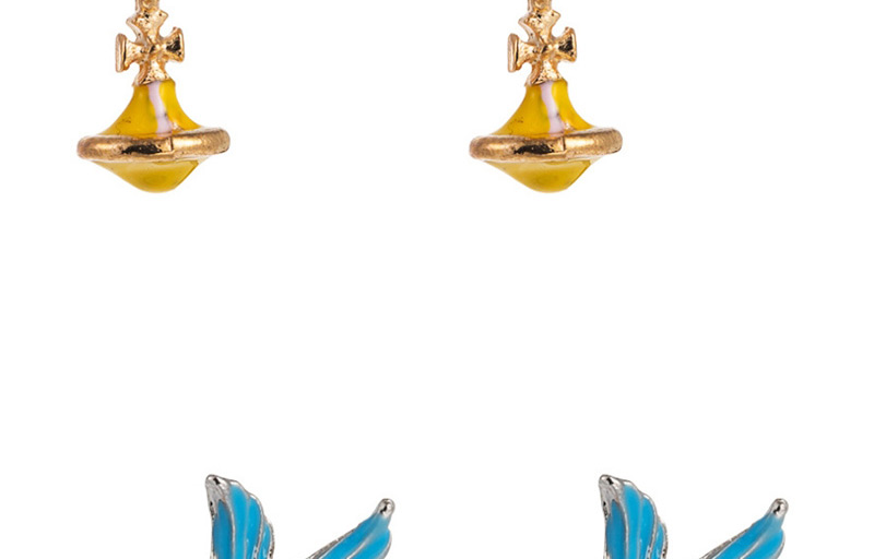  Blue Hummingbird Alloy Drop Earrings,Drop Earrings