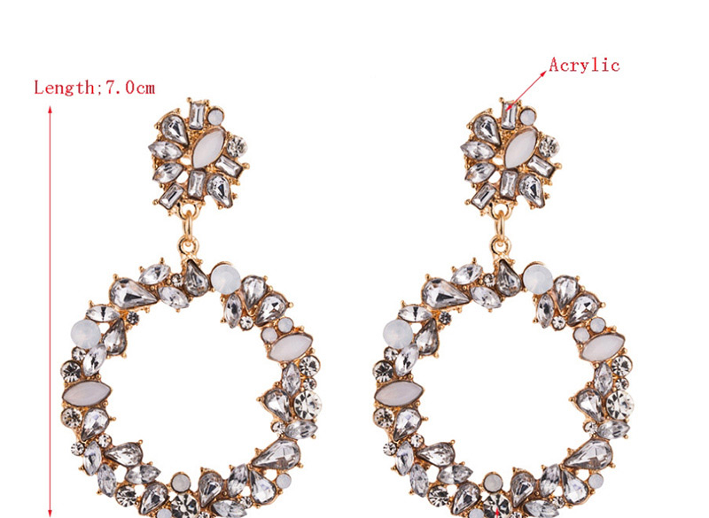  Gold Plating Small Flower Round Alloy Diamond Earrings,Drop Earrings