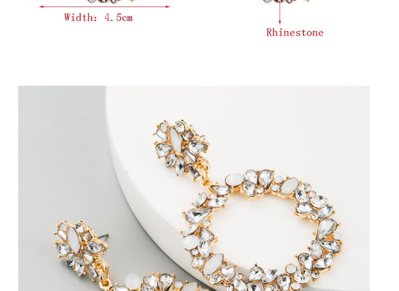  Gold Plating Small Flower Round Alloy Diamond Earrings,Drop Earrings