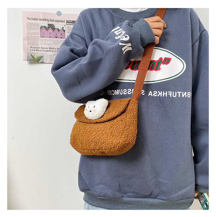  Brown Blush Bear Doll Shoulder Bag,Shoulder bags