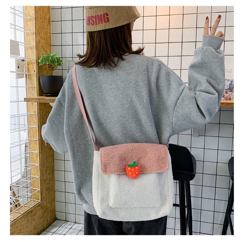  Pink Fruit Strawberry Shoulder Crossbody Bag,Shoulder bags