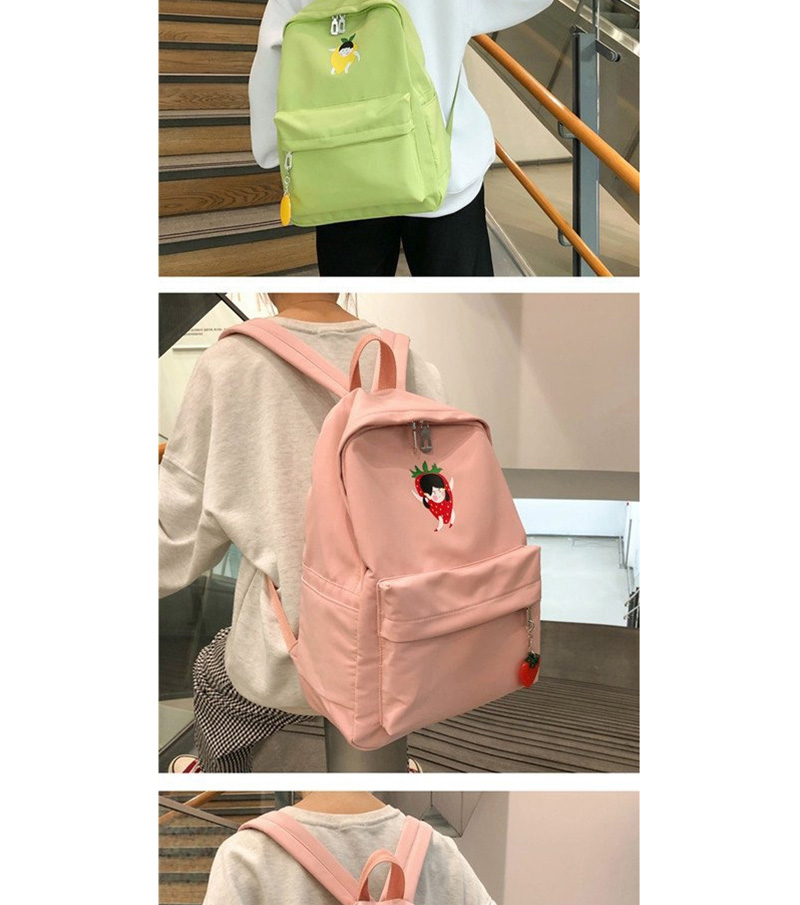  Green Cartoon Fruit Print Backpack,Backpack