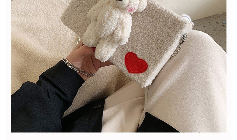  Khaki Plush Bear Doll Cartoon Chain Shoulder Messenger Bag,Shoulder bags