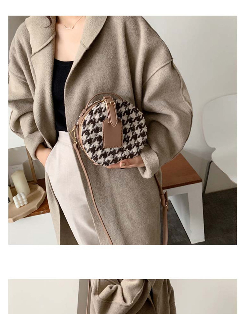  Oblique Black Woolen Portable Contrast Shoulder Crossbody Bag,Handbags