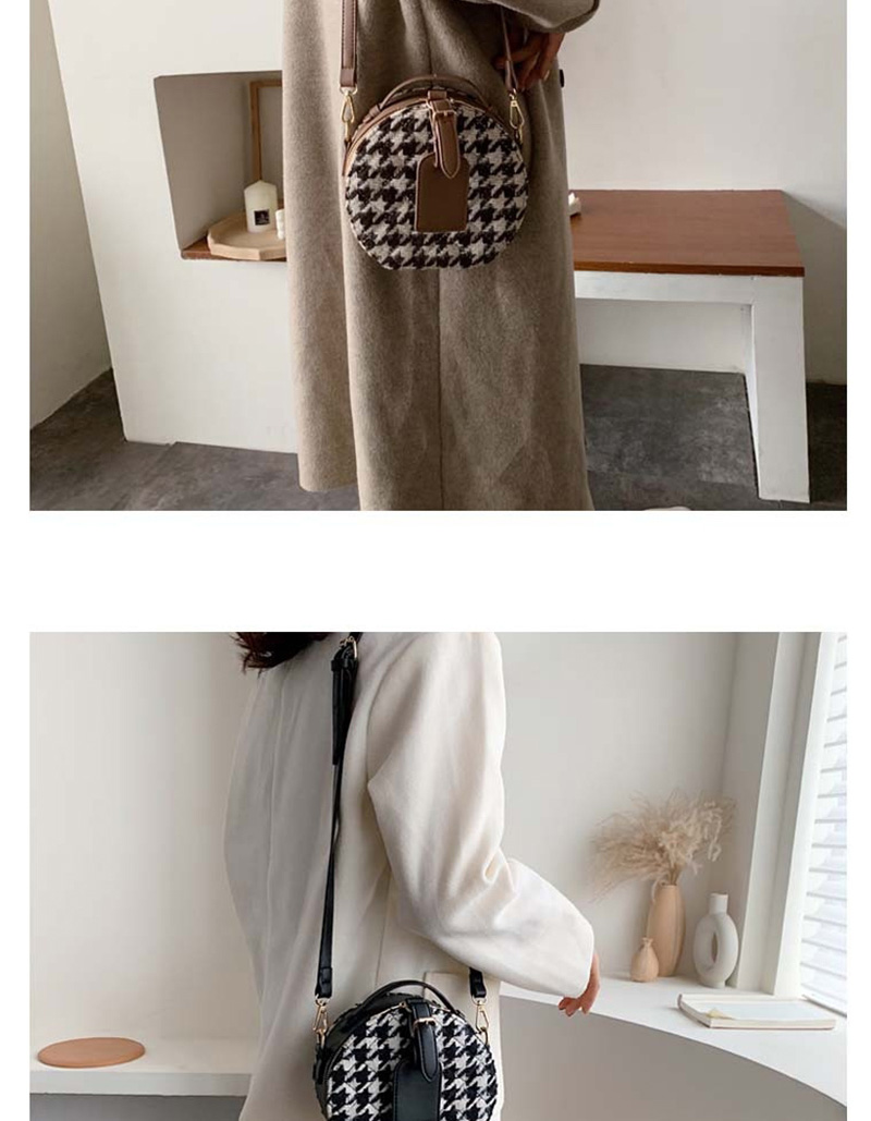  Oblique Khaki Woolen Portable Contrast Shoulder Crossbody Bag,Handbags
