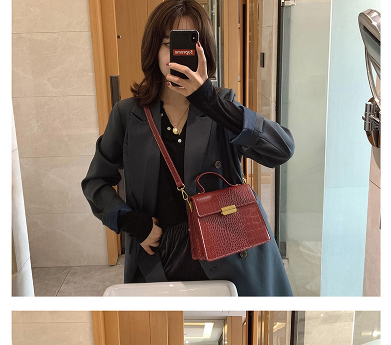 Fashion Red Stone Pattern Shoulder Bag Small Shoulder Bag,Handbags
