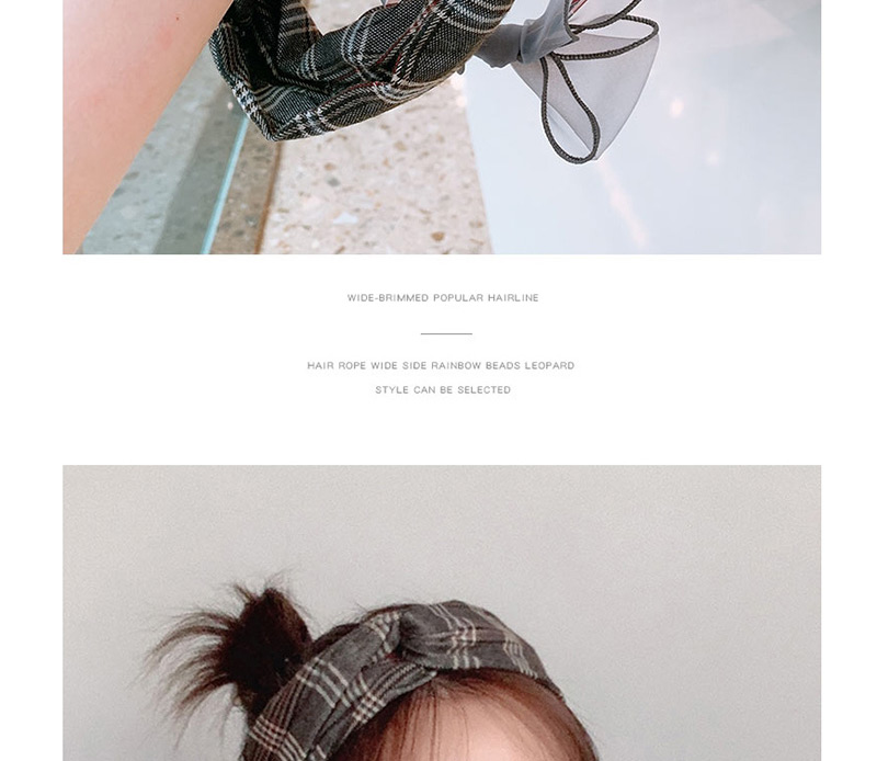  Cross Fabric Circumference Is About 42cm Plaid Contrast Hair Band  Cloth,Hair Ribbons