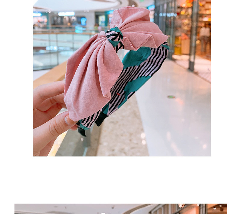 Pink Wide-brimmed Bow Headband  Cloth,Head Band