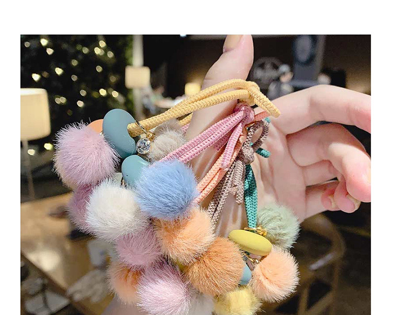  Korean Pink Hair Ring / Colored Hair Ball Cartoon Hair Rope  Rubber Band,Hair Ring