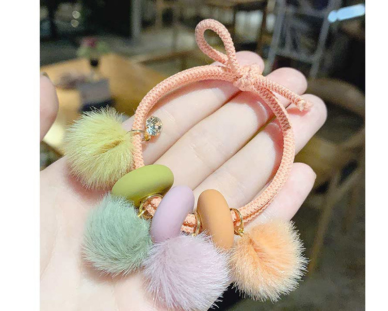  Pink Hair Ring / Colored Hair Ball Cartoon Hair Rope  Rubber Band,Hair Ring