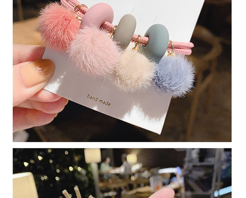  Korean Pink Hair Ring / Colored Hair Ball Cartoon Hair Rope  Rubber Band,Hair Ring