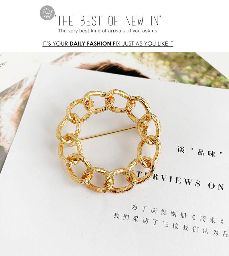 Fashion Gold Alloy Chain Circle Brooch,Korean Brooches
