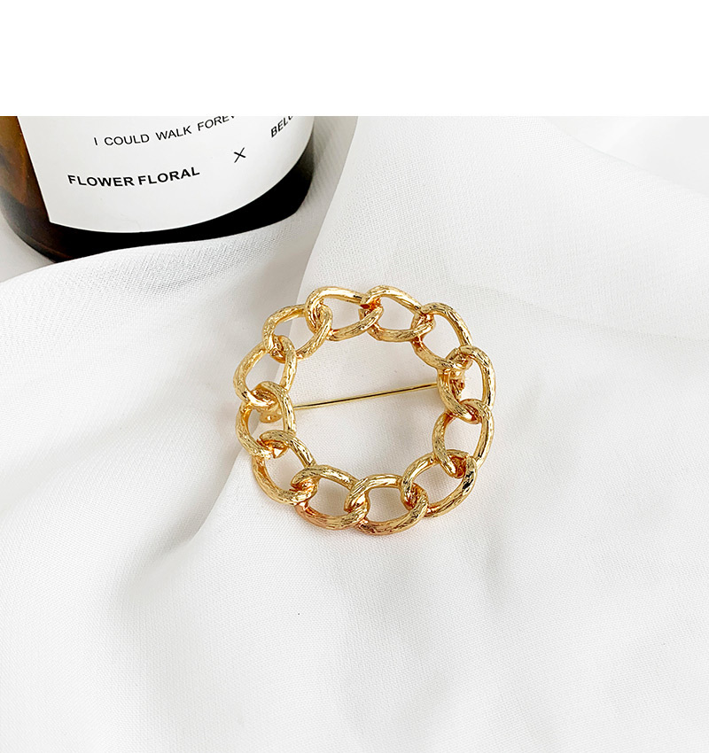 Fashion Gold Alloy Chain Circle Brooch,Korean Brooches