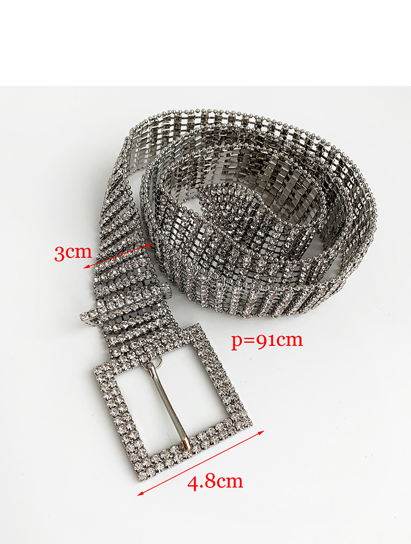 Fashion Silver Alloy Diamond Square Belt,Wide belts
