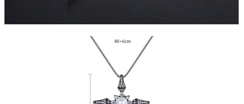 Fashion Gun Black Cross Pearl Necklace,Necklaces
