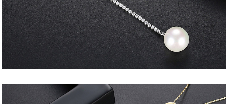 Fashion 18k Gold Pearl Copper Inlay Zircon Necklace,Necklaces