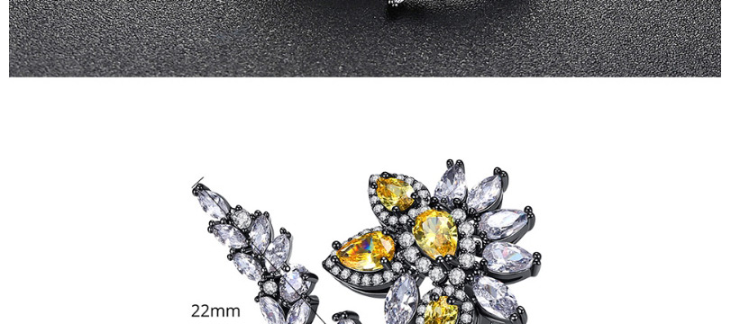 Fashion Platinum Copper Inlaid Zirconium Flower Opening Ring,Rings