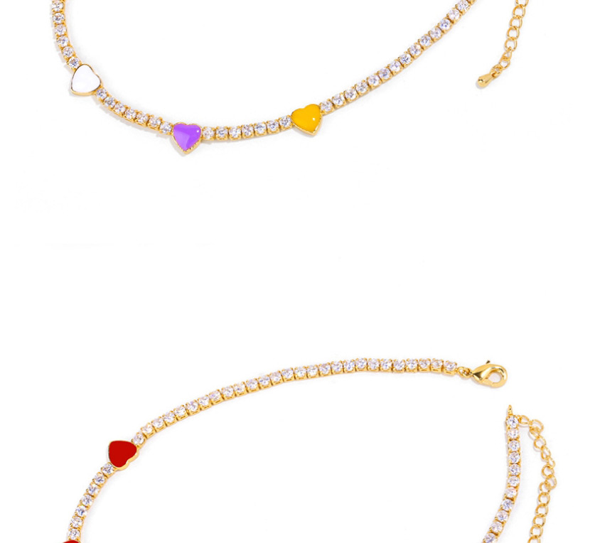 Fashion White Zirconium Red Full Diamond Love Necklace,Necklaces