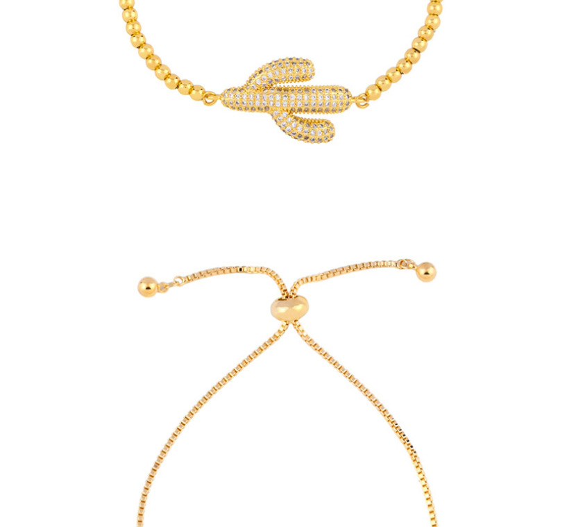 Fashion Gold Zircon Crystal Cactus Pulling Bracelet,Bracelets