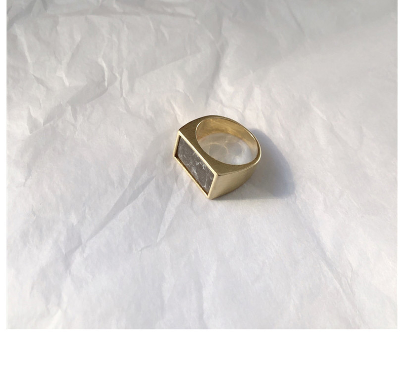 Fashion Beige Long Ring Square Glossy Lapis Lazuli Brass Ring,Fashion Rings