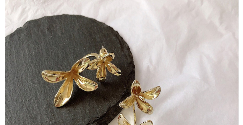 Fashion Gold Flower  Silver Needle Earrings,Stud Earrings