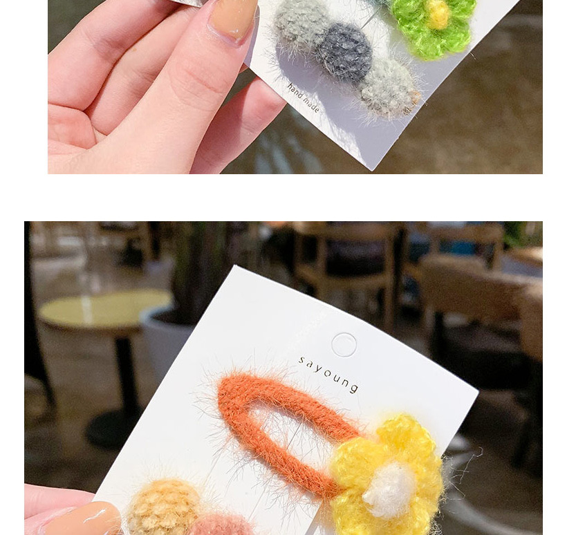  Yellow Flower Clip Wool Flower Clip  Alloy,Hairpins