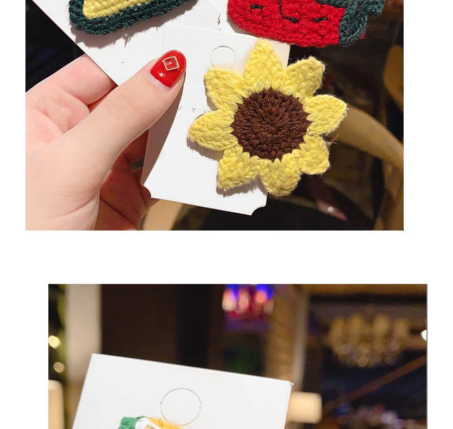  Strawberry / Bb Clip Fruit Wool Knit Hair Clip  Alloy,Hairpins